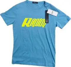 【新品】REPLAY ロゴプリント Tシャツ 青 新品タグ付き　Sサイズ