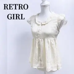 RETRO GIRLレトロガール肩フリル襟付きシャツタンクトップノースリーブ