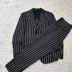 希少 Scye カジュアル セットアップ スーツ ストライプ リネン コットン