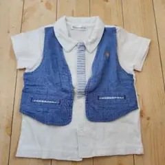 【値下げ】TREFIORI デニムベスト風シャツ 80cm