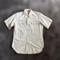 美品！ダブルワークス 半袖ウエスタンシャツ ドットチェック