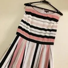 手洗い可能!トッカ TOCCA マルチボーダー サテンワンピース 2 M
