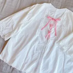 フランスアンティーク♡編み上げ刺繍ブラウス