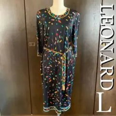 1度着用 美品*レオナール ミモレ丈 ワンピース*L/11号