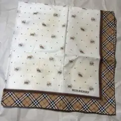 【難あり】BURBERRY スカーフ　ハンカチ　犬柄