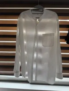 UNIQLO ユニクロ コットンリネンスタンドカラーシャツ 00WHITE XL