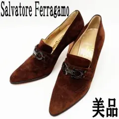 【美品】Salvatore Ferragamo パンプス 7C ブラウン