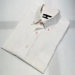 m.f.editorial　半袖ワイシャツ　Yシャツ　ストライプ　ホワイト　L①