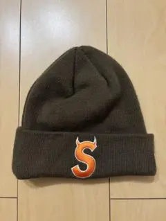 Supreme ニット帽 ブラウン Sロゴ　つの　New Era