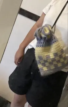 かぎ編み　ナップサック　ショルダー