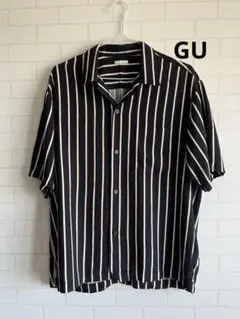 【GU】　ストライプ 半袖シャツ Mサイズ