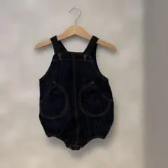【美品】monbebe モンベベ デニム オーバーオールロンパース サイズM