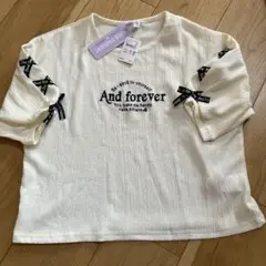 新品　女の子　 袖リボン　半袖 　150
