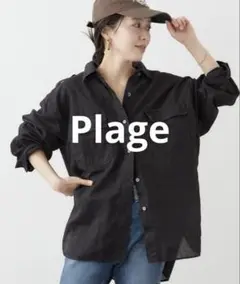 Plage プラージュ Sheer Military シャツ ブラック 黒