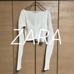 ZARA リブシェニールトップス　M