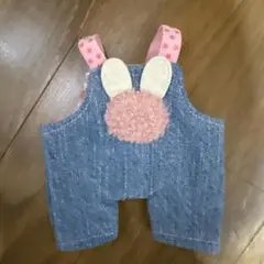 SnowMan Bigチルぬい着せ替え　うさぎ耳付きデニムオーバーオール