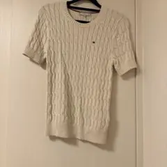 TOMMY HILFIGER 半袖ケーブルニット XS