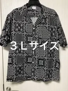 アロハシャツ ブラック/ホワイト 半袖