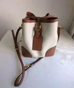 バケットバッグ ホワイトとブラウン