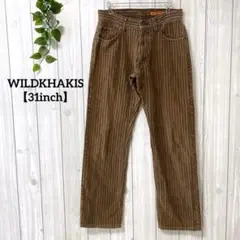 a931＊WILDKHAKIS カジュアルパンツ　茶【31inch】ストライプ