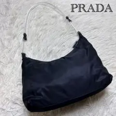 【良品!✨】プラダ ワンショルダーバッグ ハンドバッグ ナイロン 黒 三角ロゴ