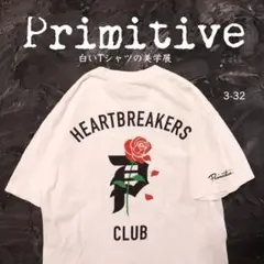 Primitive 白Tシャツ HEARTBREAKERS CLUB バラ　L