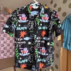 H&M 総柄シャツ　ボタンシャツ　135