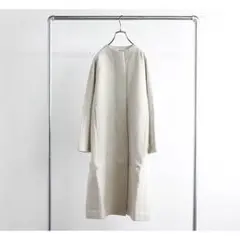 evam eva プレスウールコート アイボリー