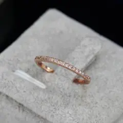 ピンク 指輪 サージカルステンレス ジルコニアダイヤモンド リング 1ミリ