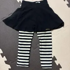 devirockスカート付きレギンス 90~95 黒と白のボーダー