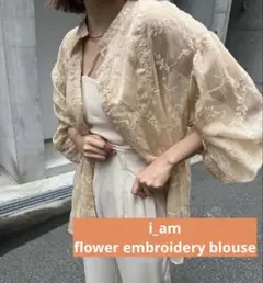 [i_am] flower embroidery blouse