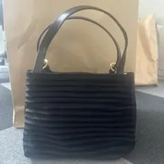 黒 リブデザイン パーティーバッグ