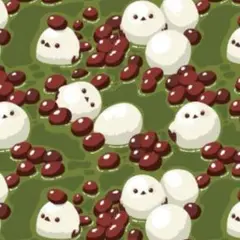 抹茶白玉ぜんざい ★シマエナガ団★オックス 生地