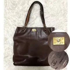 希少 CHANEL ココマーク レザー トートバッグ