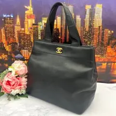 【✨美品✨】CHANEL◆シャネル◆ココマーク◆ブラック◆レザー◆ハンドバッグ‼️