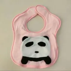 【最安値・未使用品】パンダ　タオル　スタイ　よだれかけ　あぶちゃん　ピンク