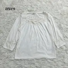 アクシーズファム レーススクエアトップス 長袖Tシャツ カジュアル 上品 洗える