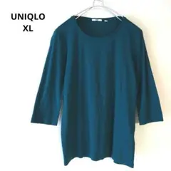 UNIQLO 五分袖トップス カットソー 伸縮性◎ 大きいサイズ 緑 XL