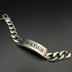 GAULTIER HOMME objet　ブラックチェーンブレスレット ジャンポールゴルチエJean Paul GAULTIER メタルプレート