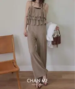 新品✨チャンミ リンクルキャミソール&パンツセットアップ