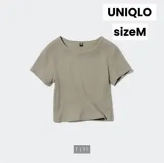 ユニクロUNIQLOリブクロップドT (半袖)