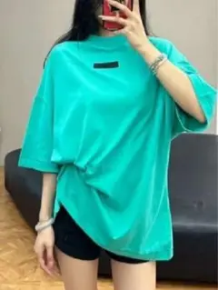 FOG ESSENTIALSターコイズ オーバーサイズ Tシャツ S
