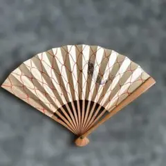 和風扇子 赤い波模様　鯉　小さめ　ミニサイズ