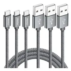 USB TypeC ケーブル 3本セット 1m×2本、2m×1本 シルバー