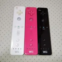 wiiリモコン 白ピンク黒　3個セット