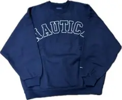 NAUTICA ネイビー ロゴ スウェットL