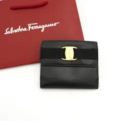 ✨極美品✨ Ferragamo ミニ財布 ガマ口 ヴァラリボン 折り財布