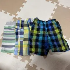 多色チェック柄ハーフパンツ 3点セット