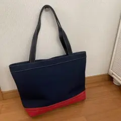 LA BAGAGERIEネイビーとレッドのトートバッグ大容量