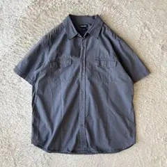 チェロキー 90s CHEROKEE S/S ワークシャツ L grey 短丈